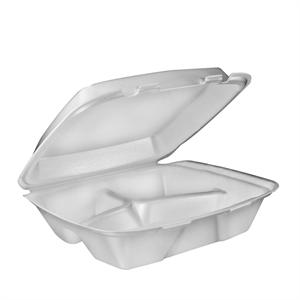 8 x 7.5 Foam 3 Comp. Hinged Lid Container - 80HT3 (200)