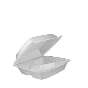 8.4 x 7.9 Foam 3 Comp. Hinged Lid Container - 85HT3 (200)