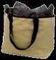 Khaki Fashion Bag with Black Trim and Handle