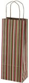 Fireside Stripe Kraft Paper Wine Shopping Bag, 100% recycled