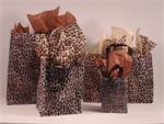 Leopard Print Plastic Shoppers (100)
