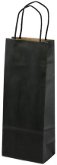 Solid Black Kraft Paper Wine Shopping Bag, 100% recycled